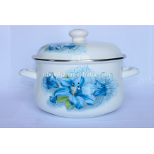 Chine style durable émail grand corps pot &amp; cocotte avec couvercle en plastique